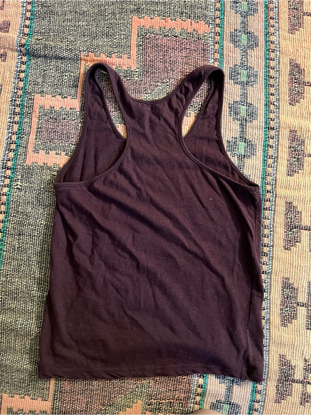 Women's Plum Brown Racerback Linen Organic Cotton Tank Top S - Picture 2 of 4